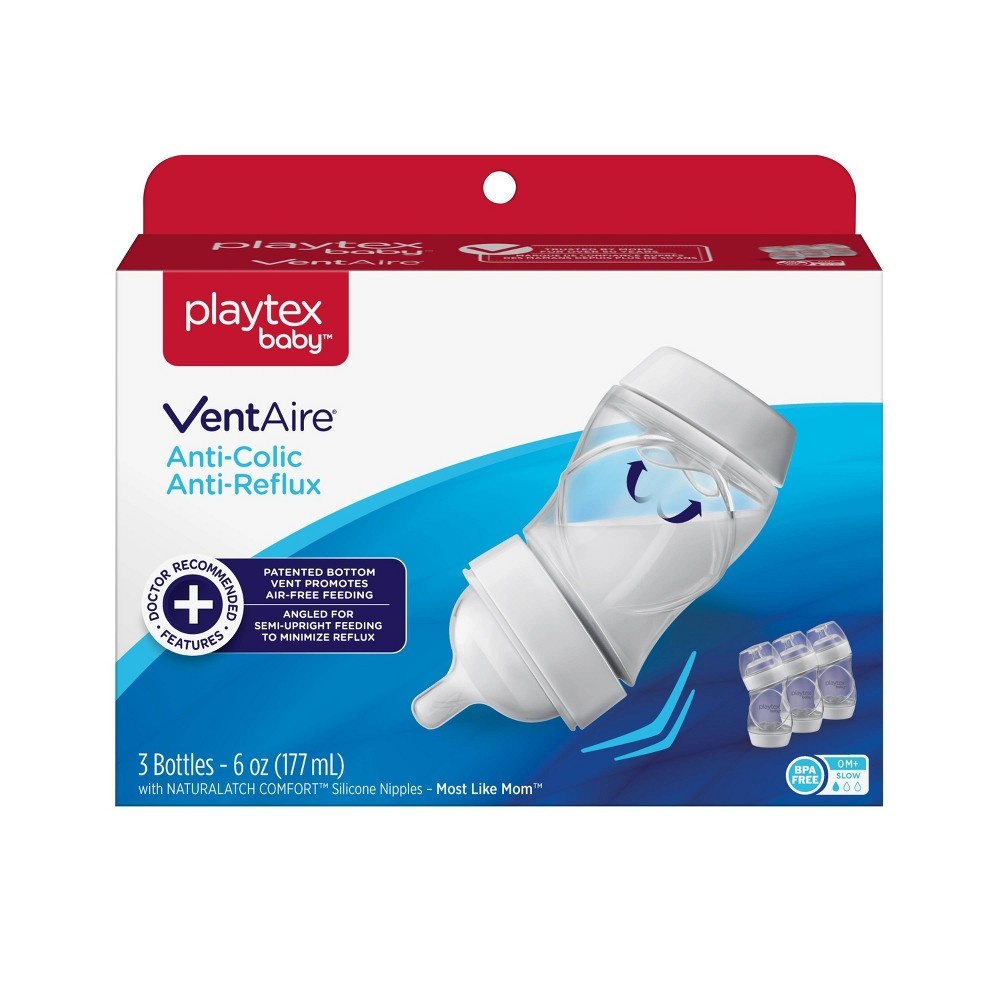 slide 5 of 9, Playtex Baby VentAire Anti-Colic Baby Bottles, 3 ct; 6 oz