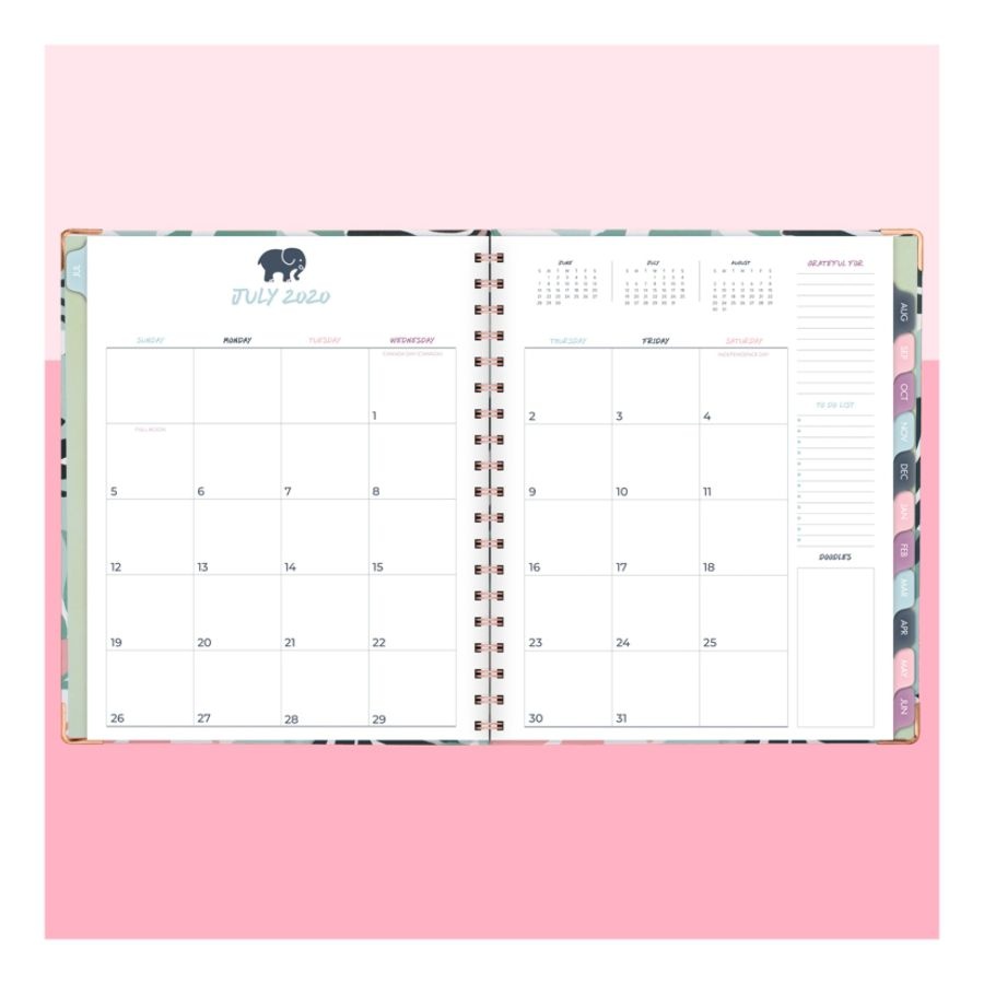 slide 4 of 6, Cambridge Ivory Ella Weekly/Monthly Academic Hardcover Planner, 8'' X 10'', Palm, July 2020 To June 2021, 6382-405A, 1 ct