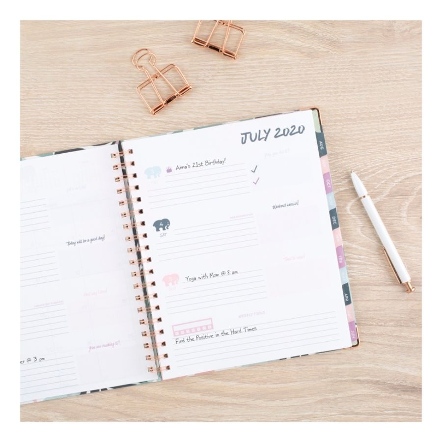 slide 3 of 6, Cambridge Ivory Ella Weekly/Monthly Academic Hardcover Planner, 8'' X 10'', Palm, July 2020 To June 2021, 6382-405A, 1 ct