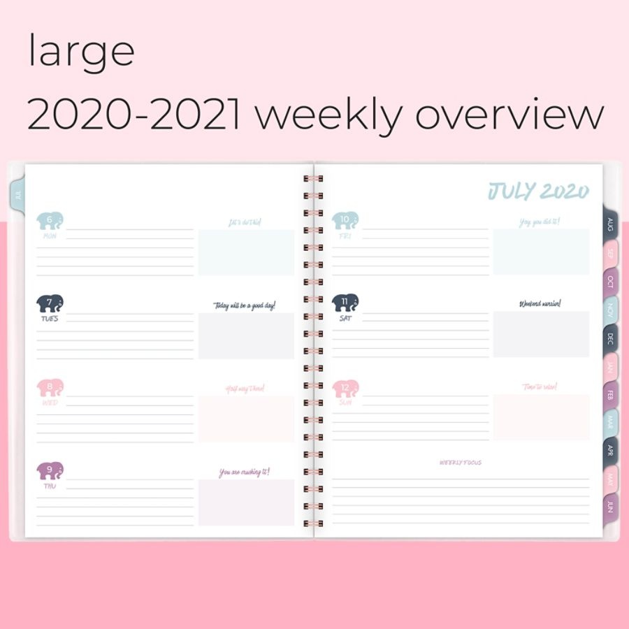 slide 3 of 6, Cambridge Ivory Ella Tile Academic Customizable Weekly/Monthly Planner, 8-1/2'' X 11'', Multicolor, July 2020 To June 2021, 1381-901A, 1 ct