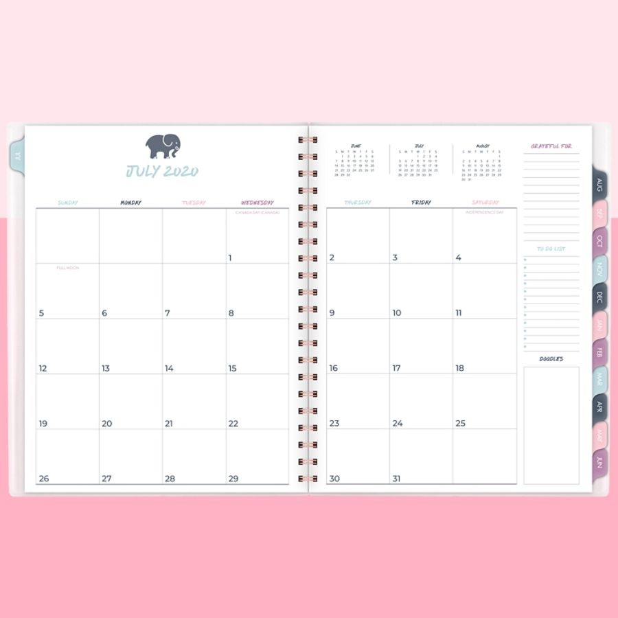 slide 2 of 6, Cambridge Ivory Ella Tile Academic Customizable Weekly/Monthly Planner, 8-1/2'' X 11'', Multicolor, July 2020 To June 2021, 1381-901A, 1 ct