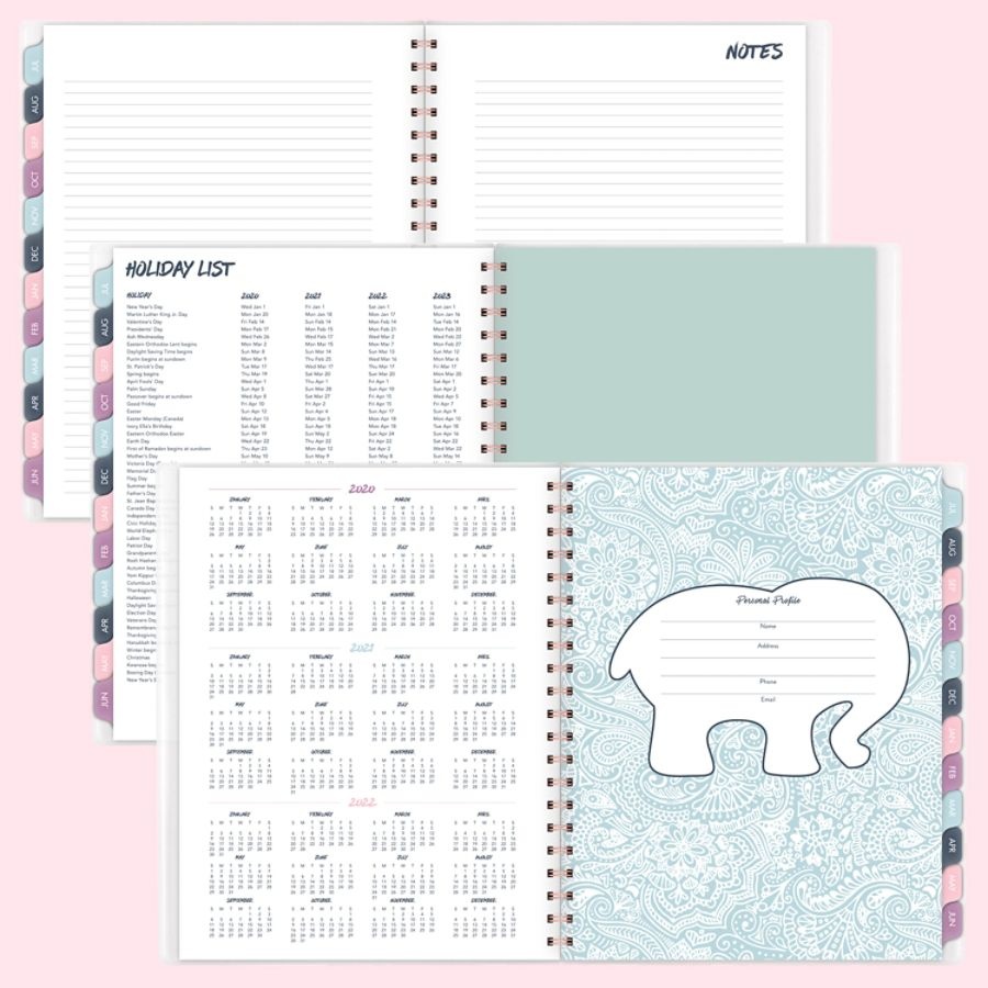 slide 4 of 6, Cambridge Ivory Ella Tile Academic Customizable Weekly/Monthly Planner, 8-1/2'' X 11'', Multicolor, July 2020 To June 2021, 1381-901A, 1 ct