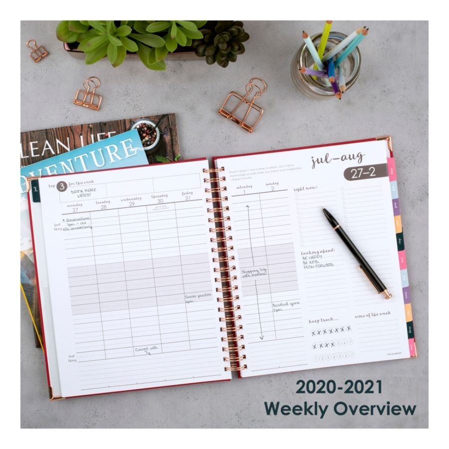 slide 4 of 7, At-A-Glance Harmony 13-Month Academic Weekly/Monthly Planner, 8-1/2'' X 11'', Berry, July 2020 To July 2021, 6099-905A-56, 1 ct