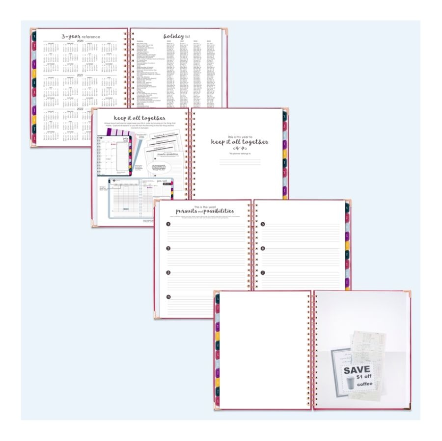 slide 7 of 7, At-A-Glance Harmony 13-Month Academic Weekly/Monthly Planner, 8-1/2'' X 11'', Berry, July 2020 To July 2021, 6099-905A-56, 1 ct