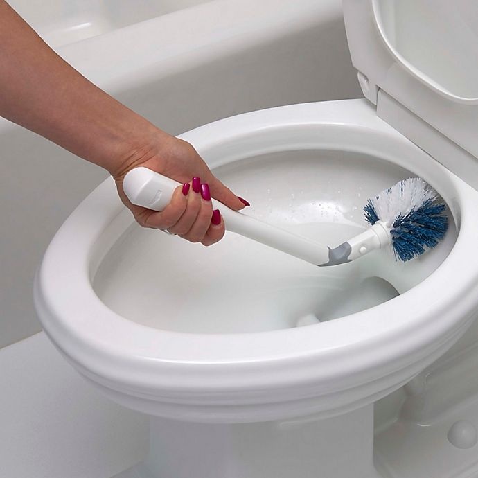 slide 6 of 9, Unger No-Drip Toilet Brush & Caddy Set - White/Grey/Blue, 1 ct