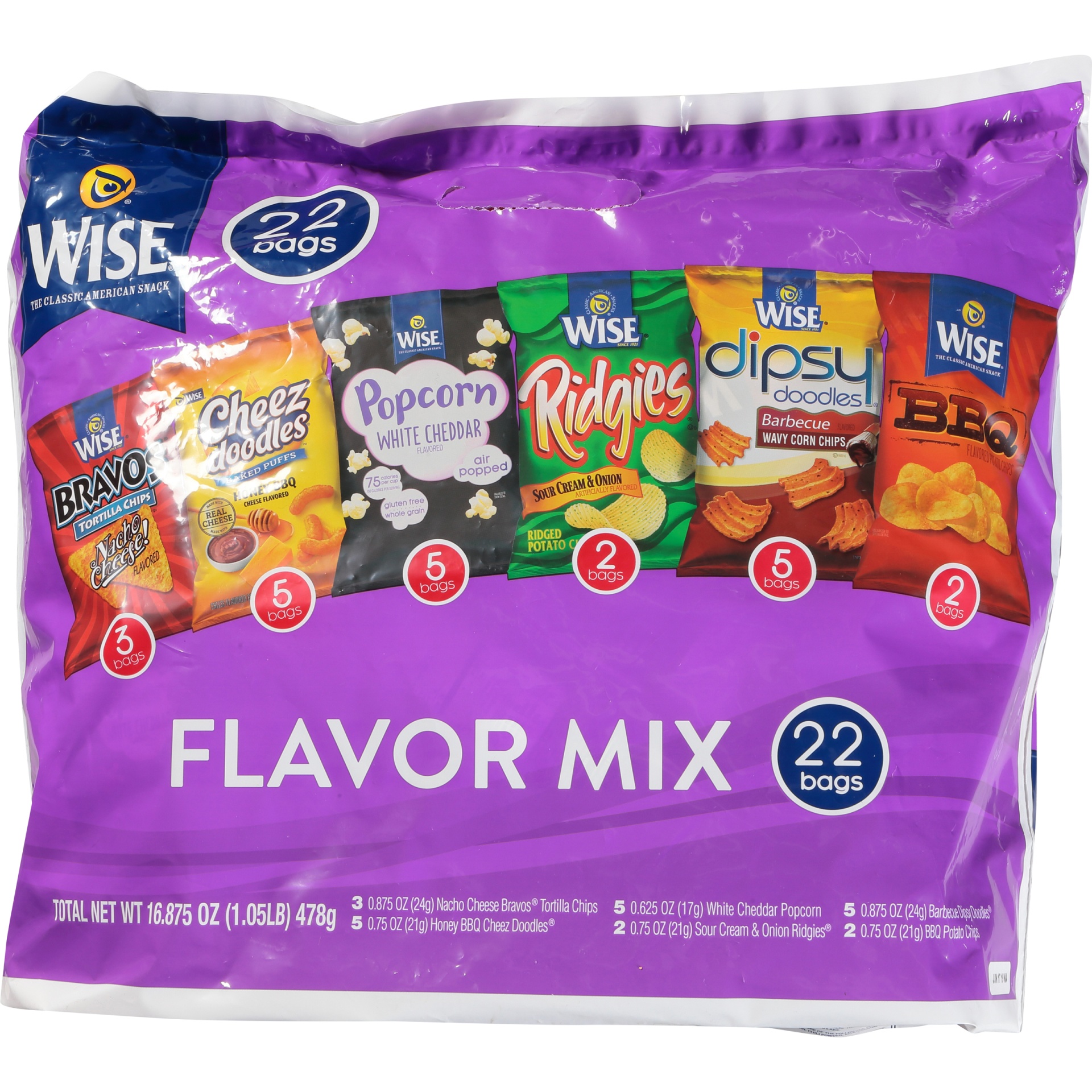 slide 6 of 6, Wise Flavor Mix Variety Pack, 22 ct