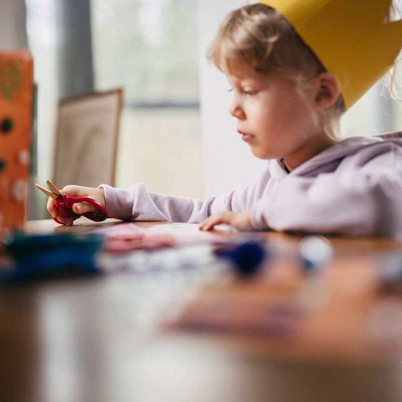 slide 5 of 8, Fiskars Kids' 5'' Blunt Tip Scissors - Red: Safety Child School Supplies, Left-Handed, Toddler-Friendly, Lifetime Warranty, 1 ct