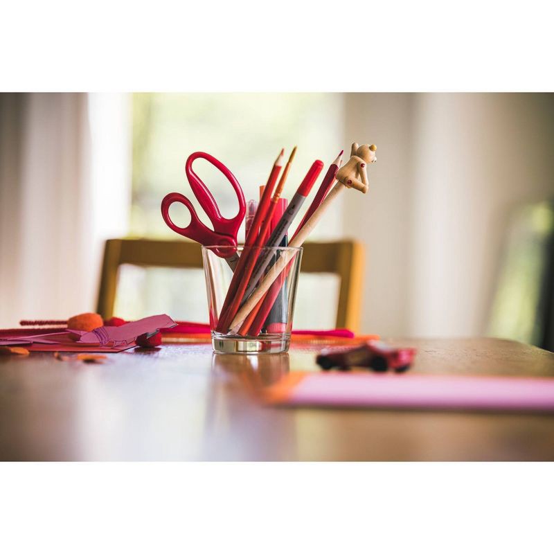 slide 8 of 8, Fiskars Kids' 5'' Blunt Tip Scissors - Red: Safety Child School Supplies, Left-Handed, Toddler-Friendly, Lifetime Warranty, 1 ct