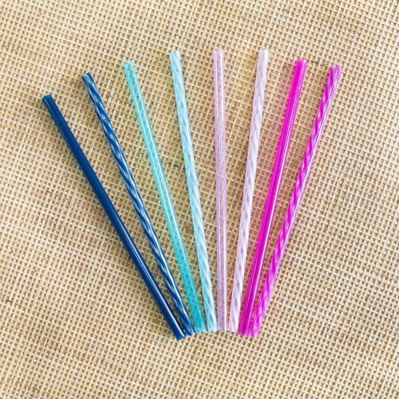 slide 2 of 3, Ello 8pk Plastic Straws, 8 ct