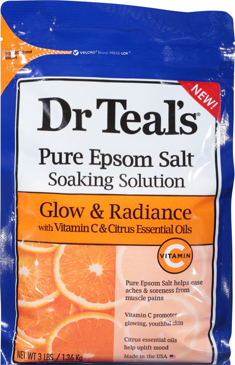 slide 5 of 9, Dr. Teal's Glow and Radiance Epsom Bath Soaks, 48 oz