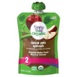 Tippy Toes Organic Apple Pea Spinach Baby Food 3.5 oz