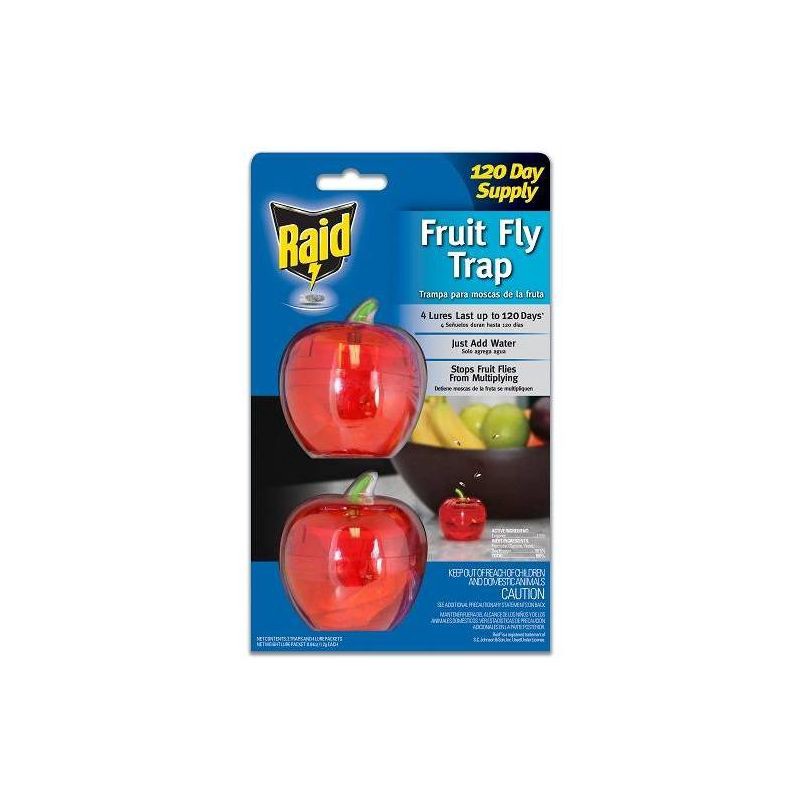 slide 1 of 4, Raid Fruit Fly Trap Apple - 2pk, 2 ct