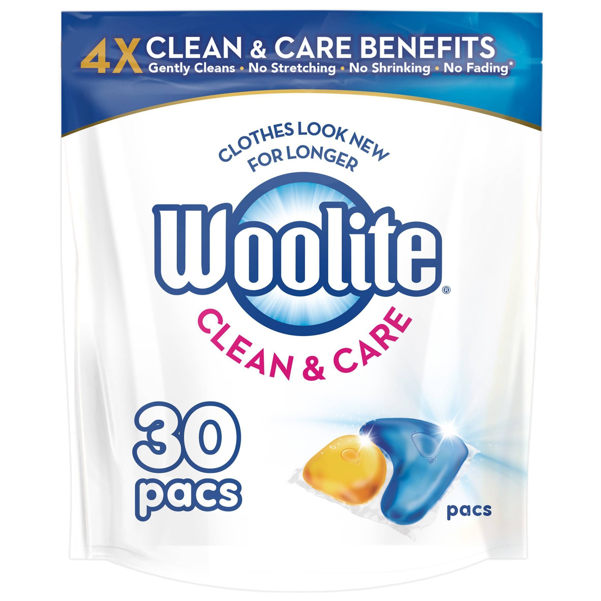 Woolite Clean Care Pacs Laundry Detergent Pacs 30 Count for