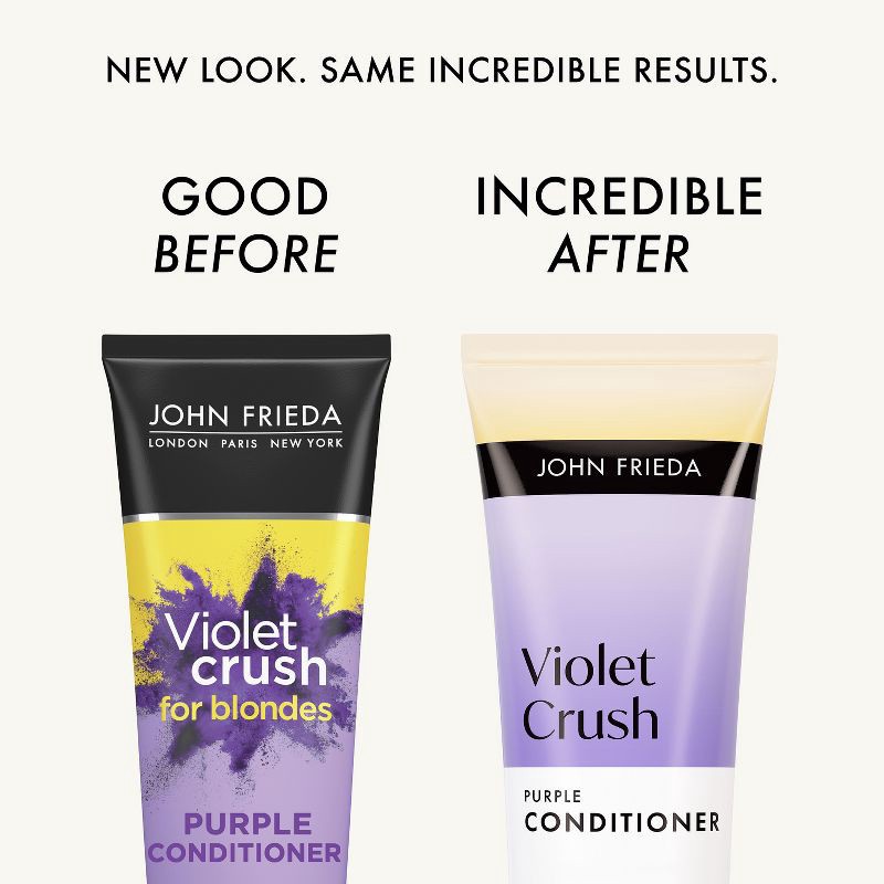slide 3 of 9, John Frieda Violet Crush for Blondes Conditioner with Violet Pigments, Knock Out Brassy Tones Purple - 8.3 fl oz, 8.3 fl oz