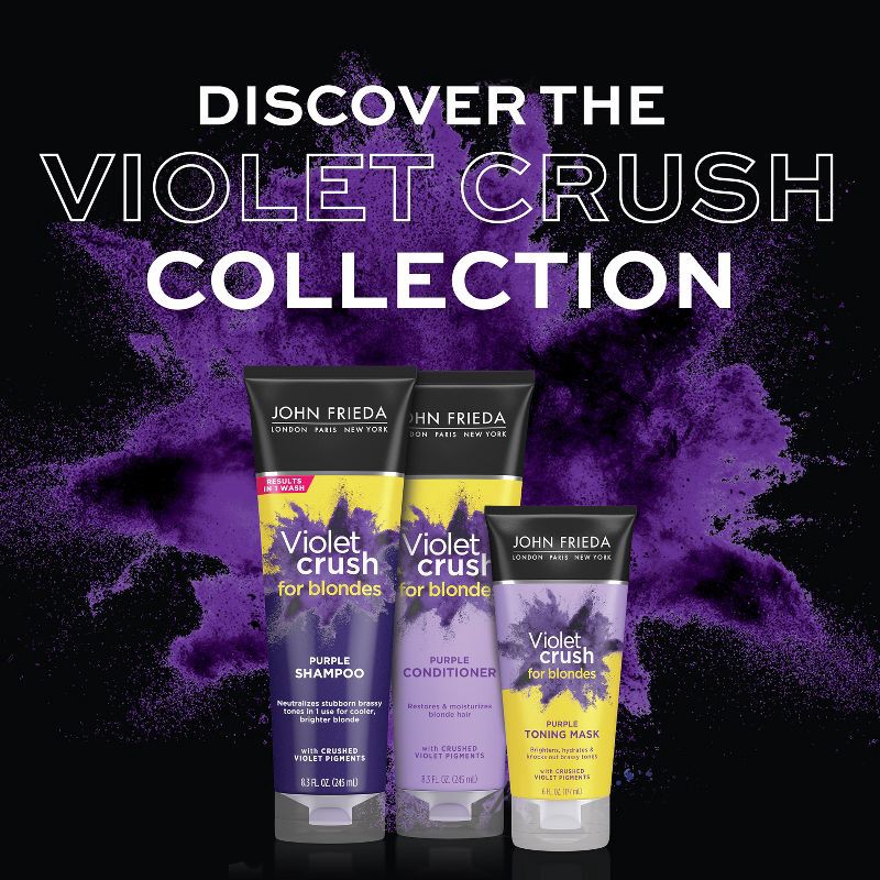 slide 5 of 5, John Frieda Violet Crush for Blondes Conditioner with Violet Pigments, Knock Out Brassy Tones Purple - 8.3 fl oz, 8.3 fl oz