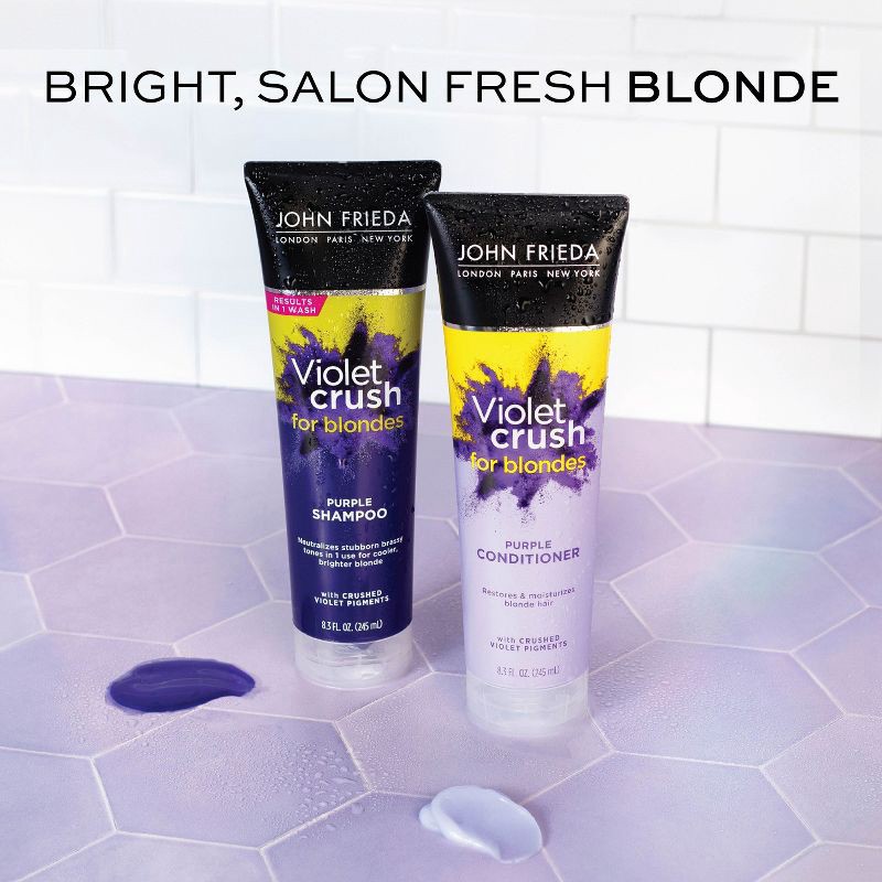 slide 8 of 9, John Frieda Violet Crush for Blondes Conditioner with Violet Pigments, Knock Out Brassy Tones Purple - 8.3 fl oz, 8.3 fl oz