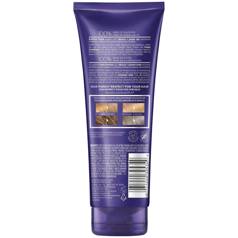 slide 2 of 9, L'Oreal Paris EverPure Sulfate Free Purple Shampoo for Colored Hair - 6.8oz, 6.8 fl oz