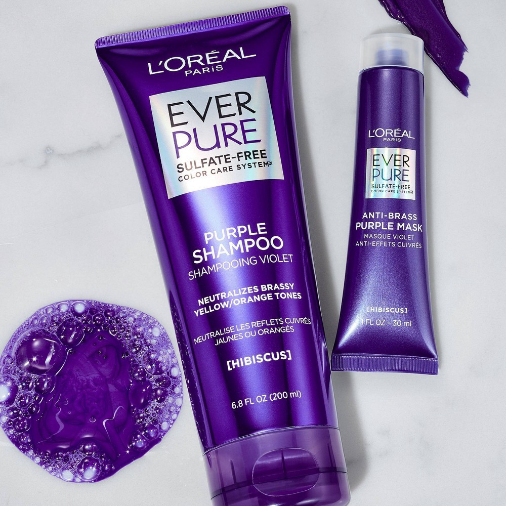 slide 6 of 9, L'Oreal Paris EverPure Sulfate Free Purple Shampoo for Colored Hair - 6.8oz, 6.8 fl oz