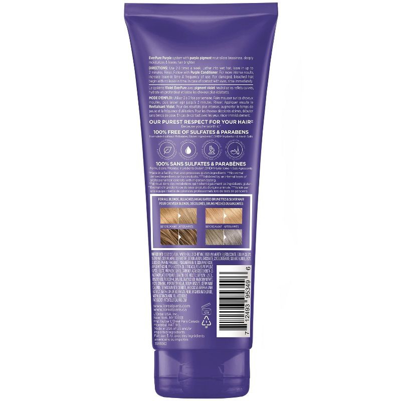 slide 10 of 10, L'Oreal Paris EverPure Sulfate Free Purple Shampoo for Colored Hair - 6.8 fl oz, 6.8 fl oz