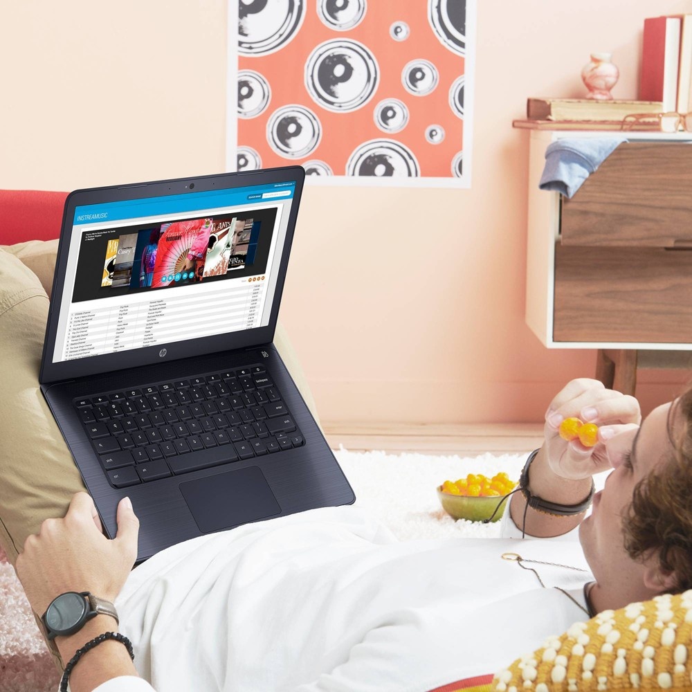 slide 4 of 7, HP Inc. HP 14" Chromebook Laptop with Chrome OS - AMD Processor - 4GB RAM Memory - 32GB Flash Storage - Ink Blue (14-db0031nr), 1 ct