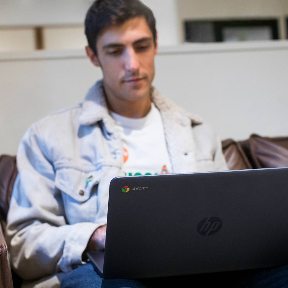 slide 3 of 7, HP Inc. HP 14" Chromebook Laptop with Chrome OS - AMD Processor - 4GB RAM Memory - 32GB Flash Storage - Ink Blue (14-db0031nr), 1 ct