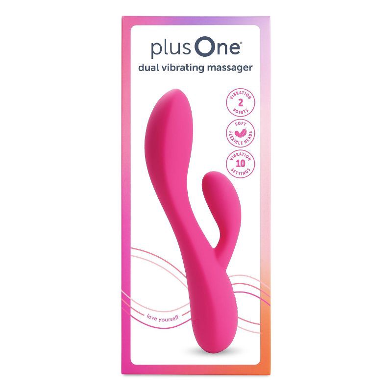 slide 2 of 11, plusOne Waterproof and Rechargeable Dual Rabbit Vibrator, 1 ct