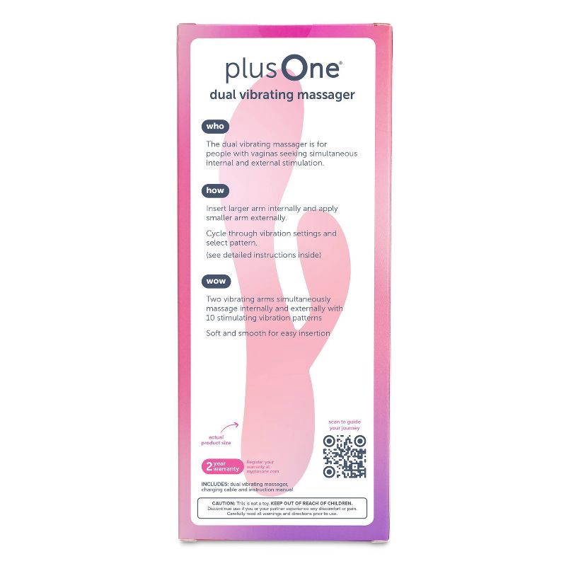 slide 3 of 11, plusOne Waterproof and Rechargeable Dual Rabbit Vibrator, 1 ct