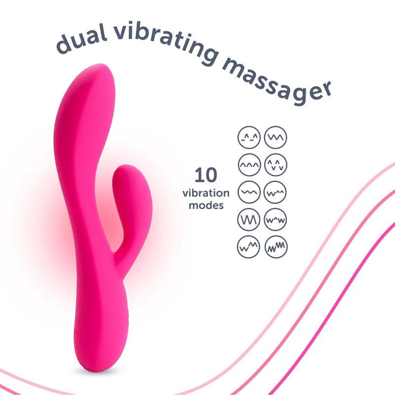 slide 7 of 11, plusOne Waterproof and Rechargeable Dual Rabbit Vibrator, 1 ct