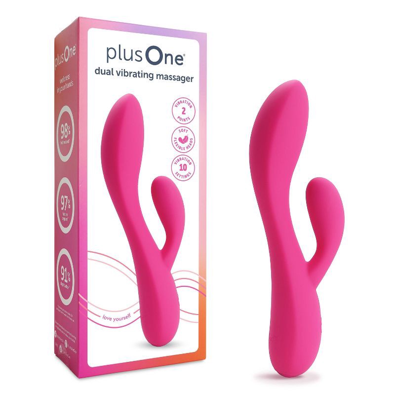 slide 1 of 11, plusOne Waterproof and Rechargeable Dual Rabbit Vibrator, 1 ct