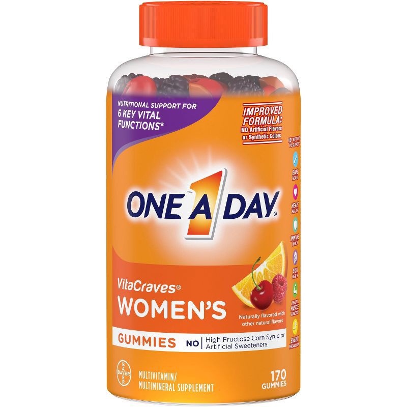 slide 1 of 8, One A Day Women's Multivitamin Gummies - 170ct, 170 ct