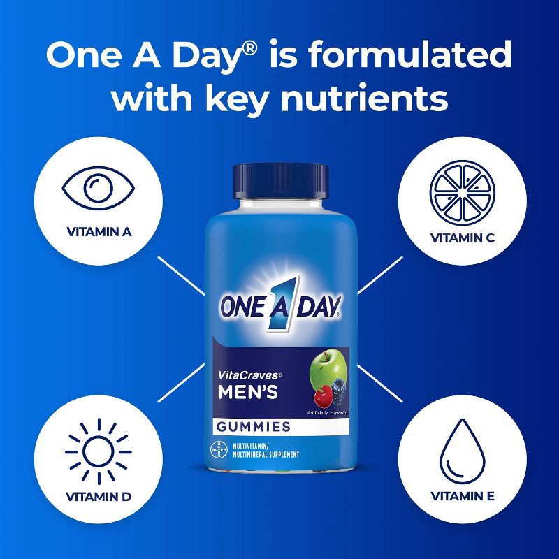 slide 8 of 8, One A Day Men's Multivitamin Gummies - 170ct, 170 ct