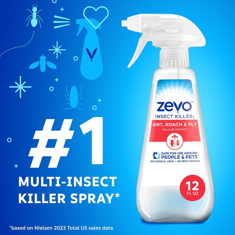 slide 4 of 9, Zevo Ant Roach & Fly Multi-Insect Trigger Spray - 12oz, 12 oz