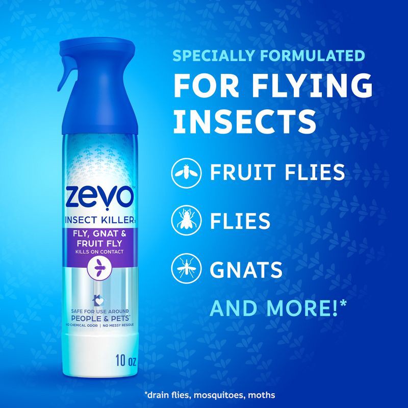 slide 4 of 9, Zevo Fly Gnat & Fruit Fly Flying Insect Spray - 10oz, 10 oz