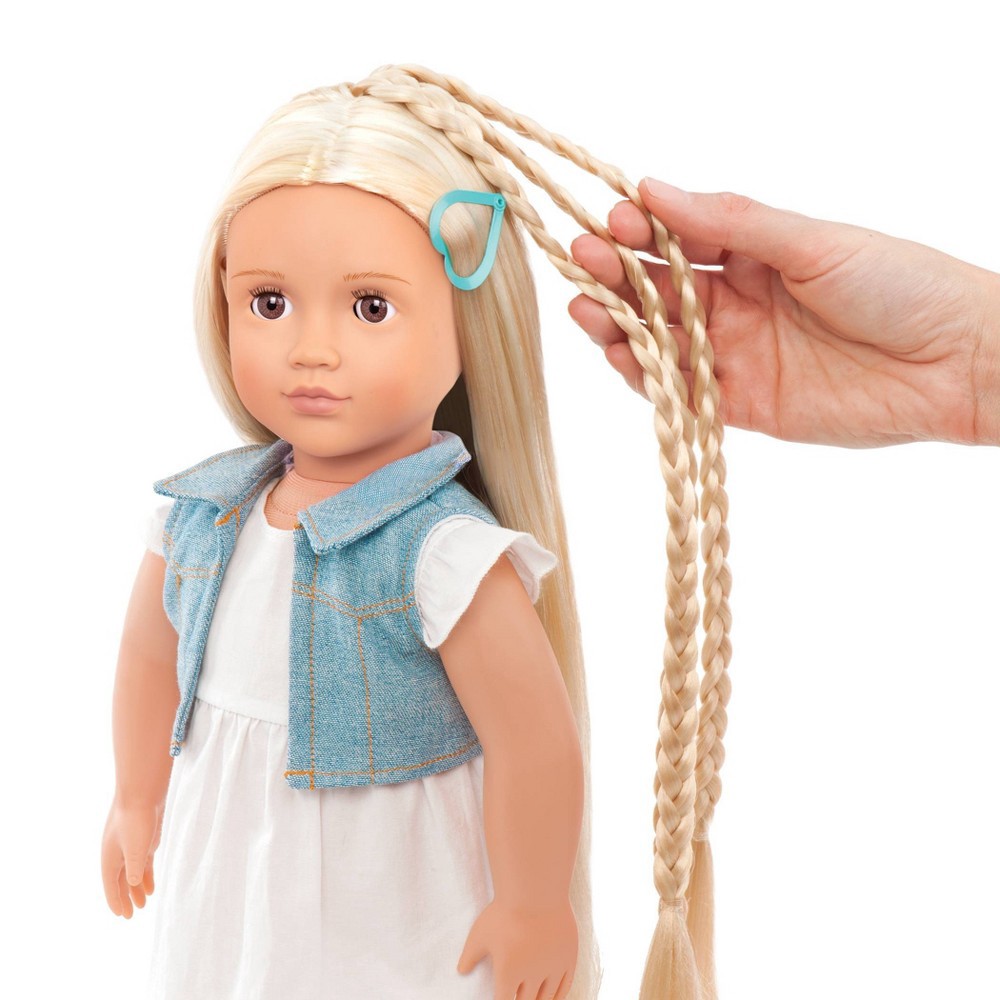 slide 2 of 8, Our Generation Phoebe with Hair Clips & Styling Book 18" Hair Grow Doll, 1 ct