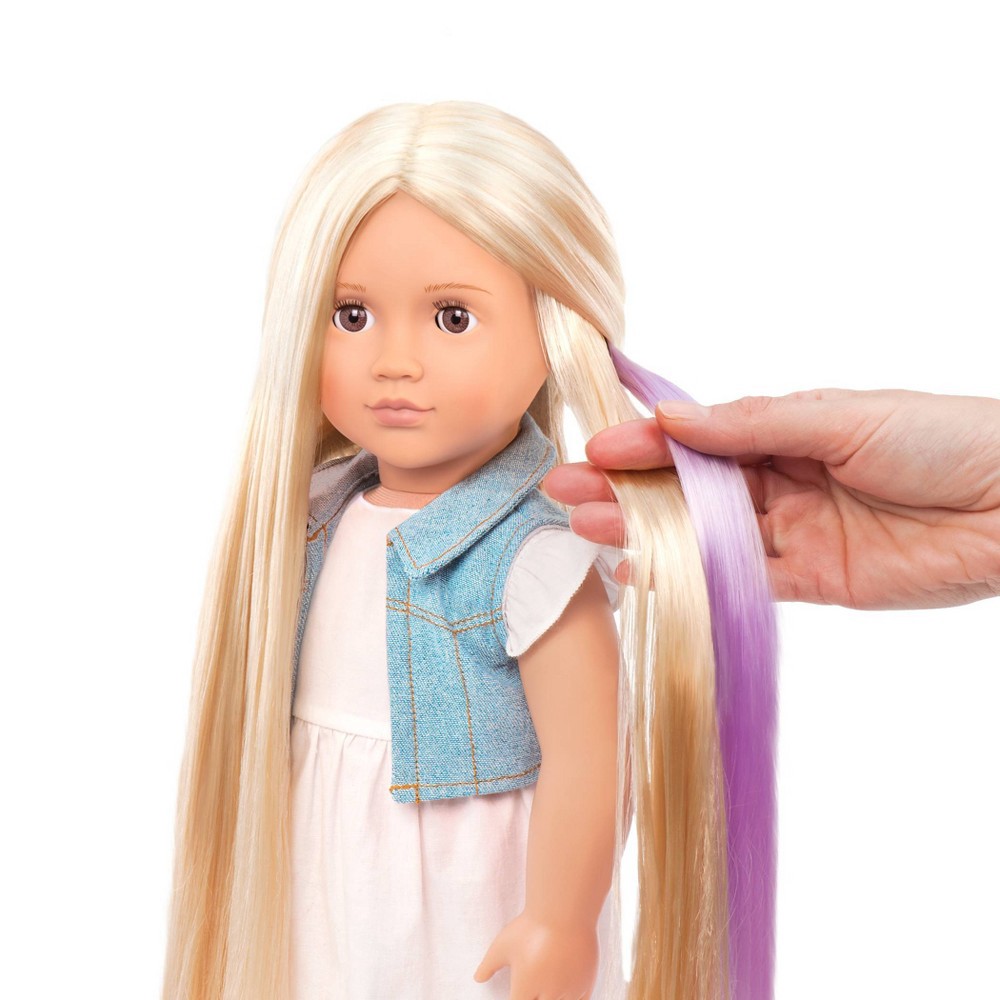 slide 3 of 8, Our Generation Phoebe with Hair Clips & Styling Book 18" Hair Grow Doll, 1 ct