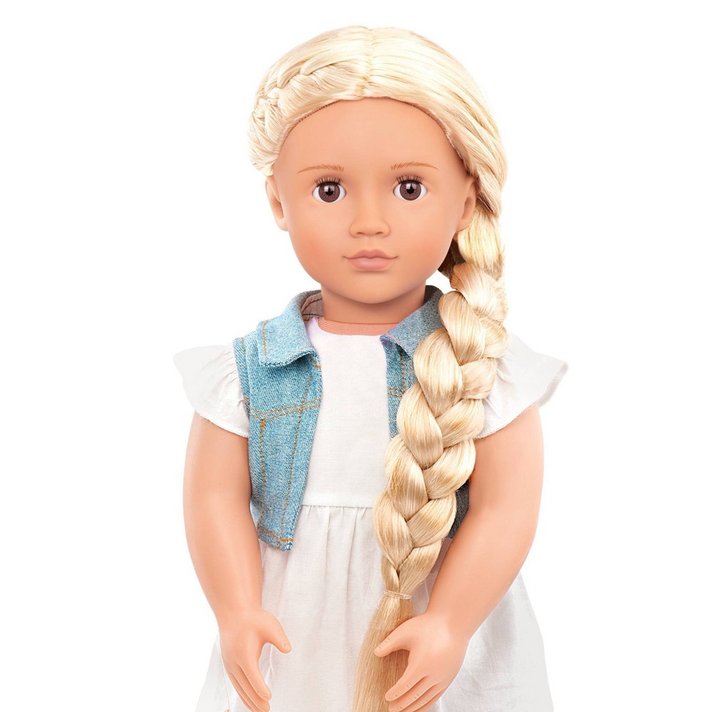 slide 6 of 8, Our Generation Phoebe with Hair Clips & Styling Book 18" Hair Grow Doll, 1 ct