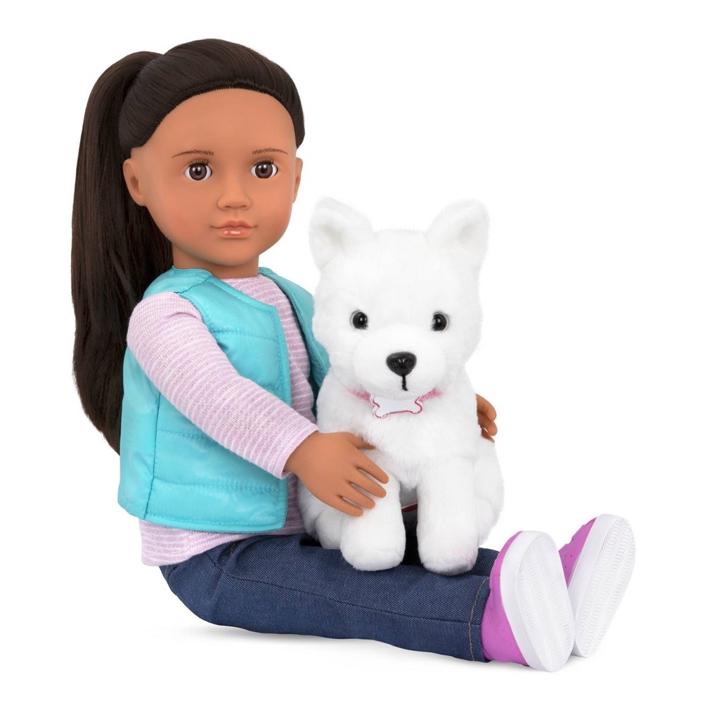 slide 4 of 5, Our Generation Cassie and Pet Samoyed 18" Doll & Pet Plush Dog Set, 1 ct