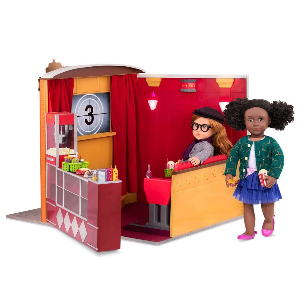slide 5 of 11, Our Generation Movie Theater Playset with Electronics for 18" Dolls - OG Cinema, 1 ct