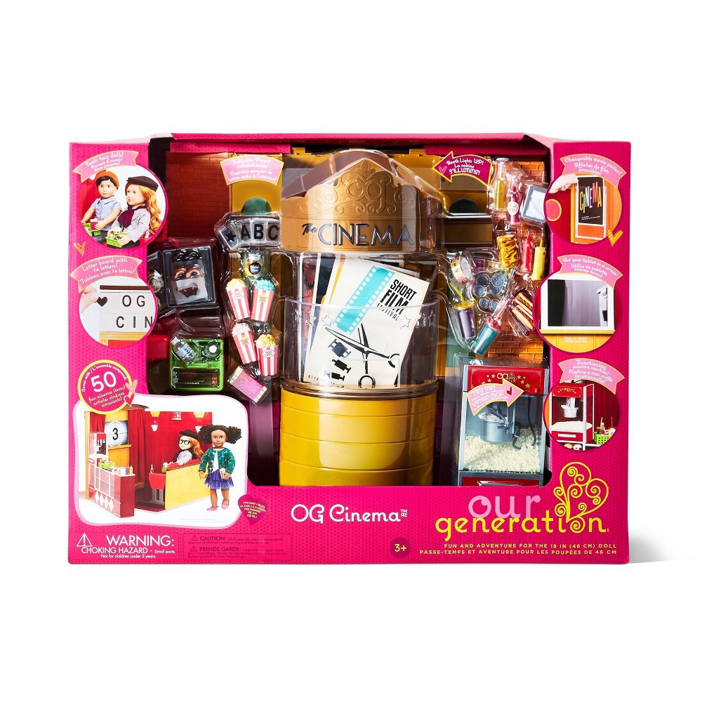 slide 11 of 11, Our Generation Movie Theater Playset with Electronics for 18" Dolls - OG Cinema, 1 ct