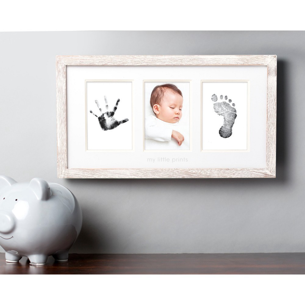 slide 3 of 6, Pearhead Babyprints Photo Frame and Clean Touch Ink Pad, Distressed, 1 ct