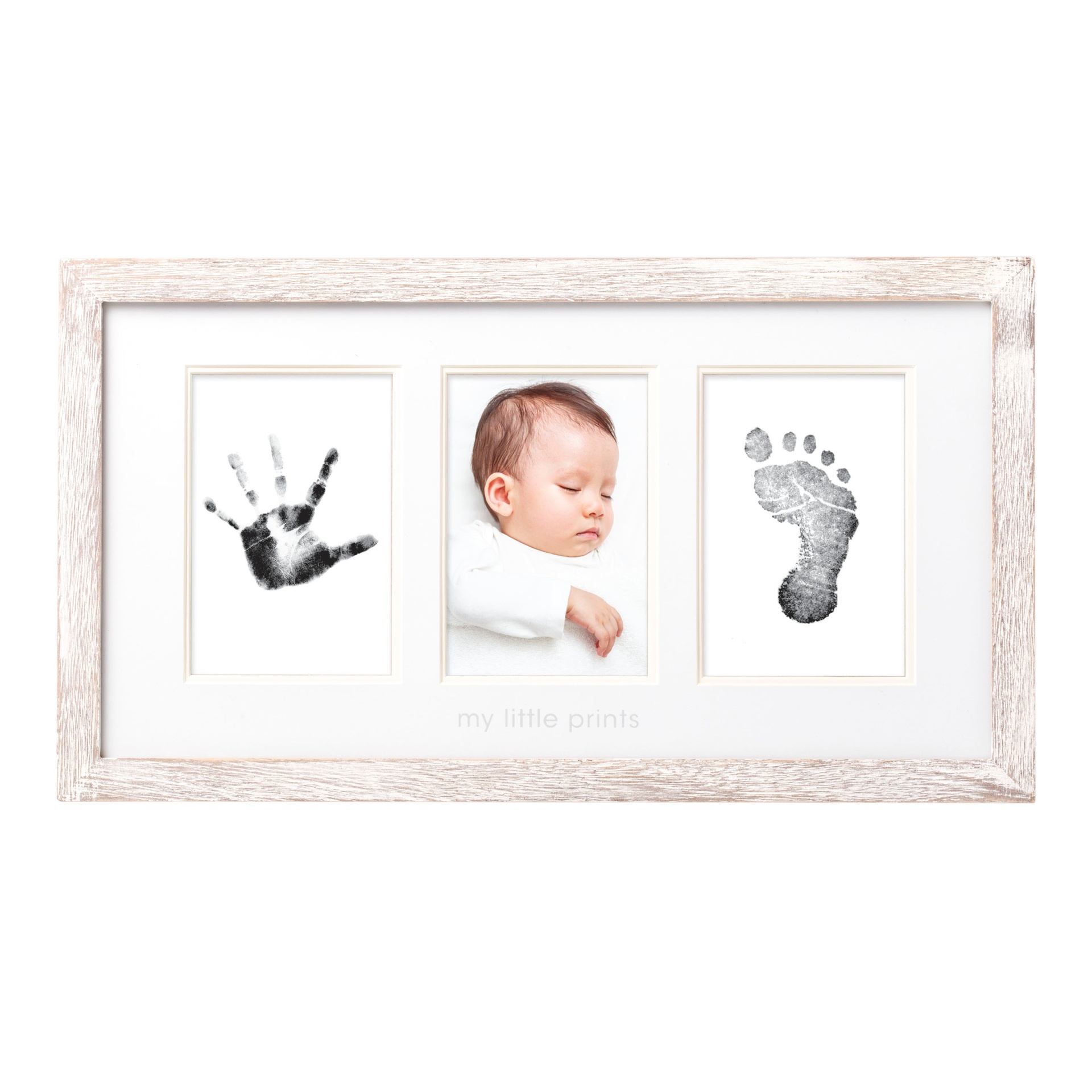 slide 1 of 6, Pearhead Babyprints Photo Frame and Clean Touch Ink Pad, Distressed, 1 ct