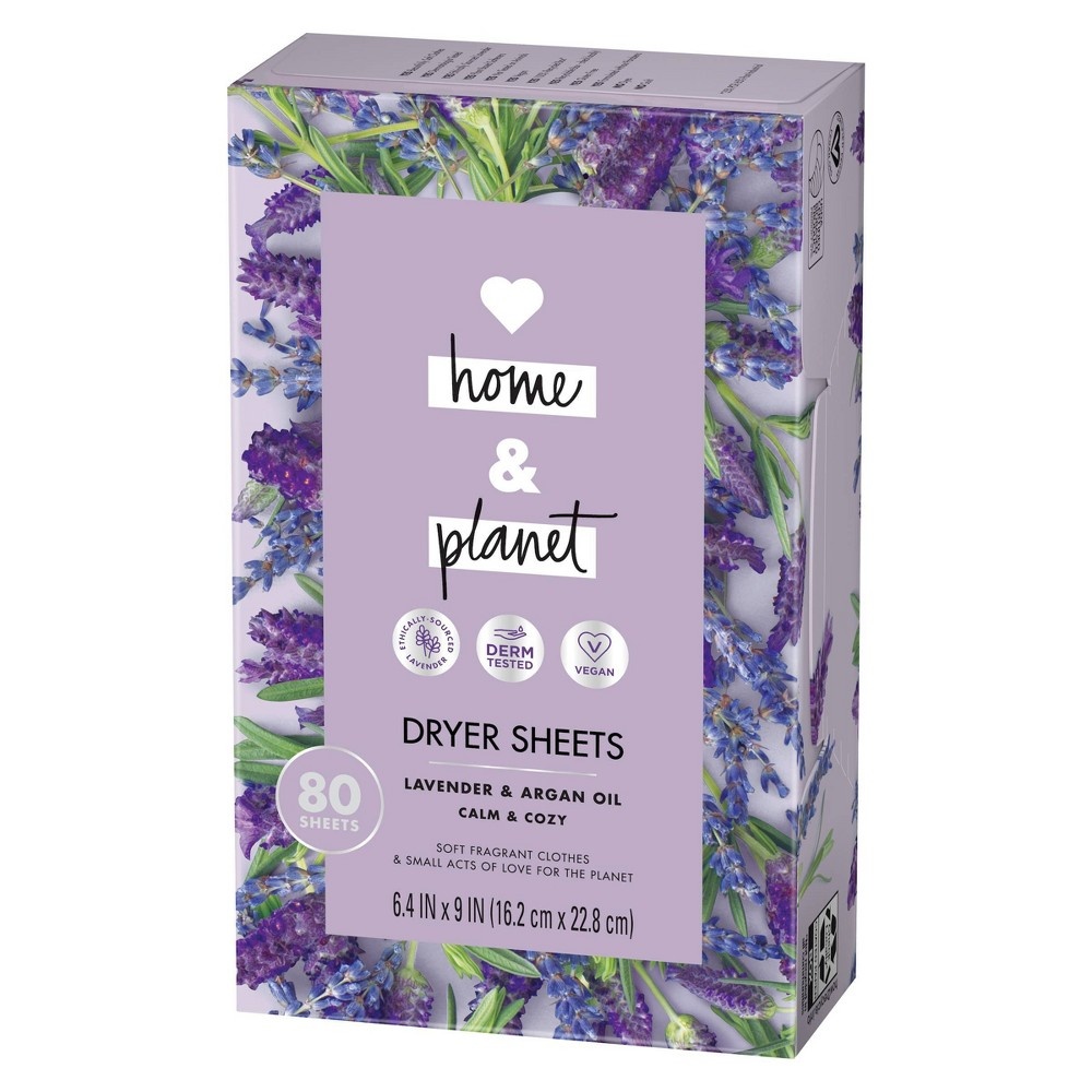 slide 4 of 5, Love Home and Planet Love Home & Planet Lavender & Argan Oil Dryer Sheets, 80 ct