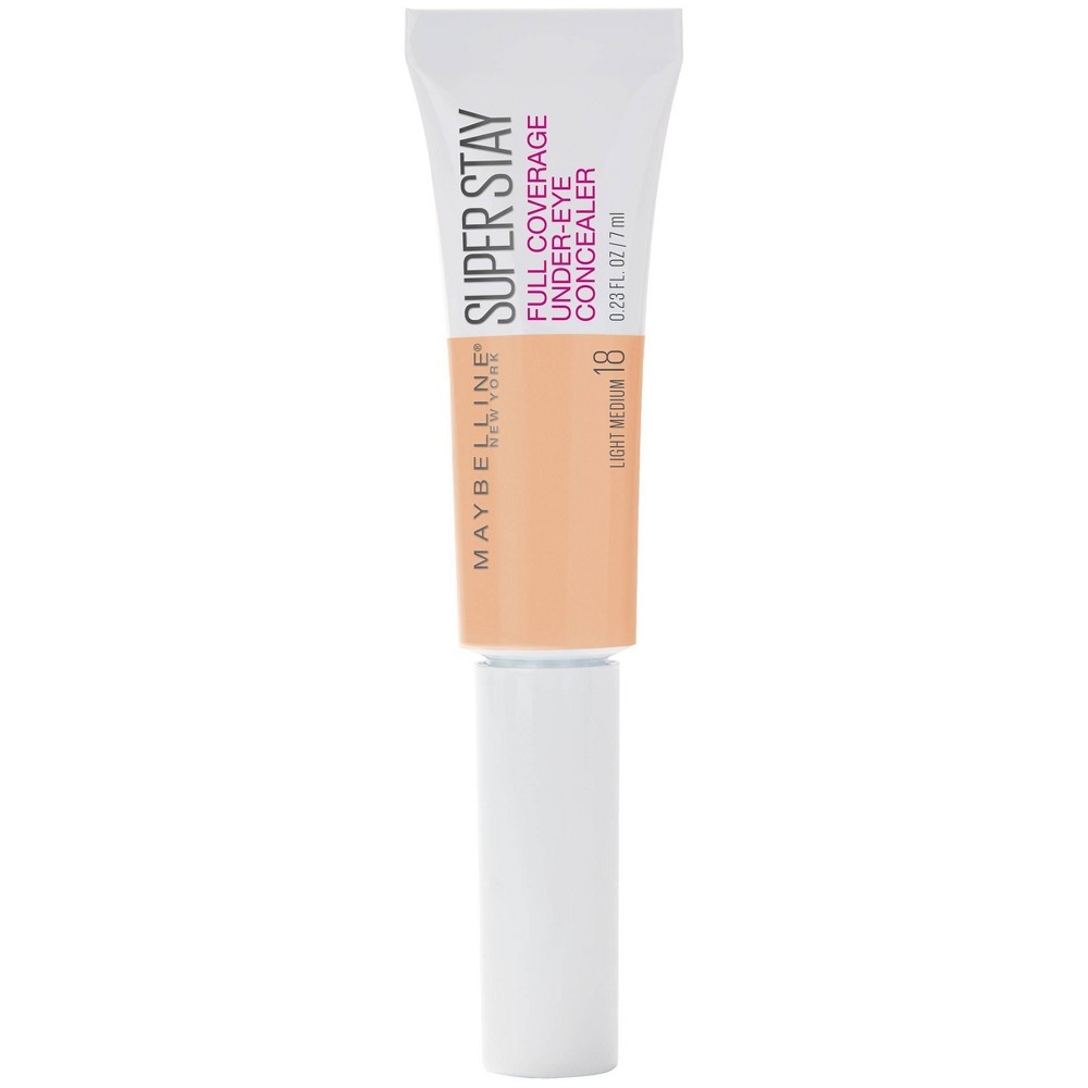 slide 8 of 8, Maybelline Super Stay Full Coverage Under-Eye Concealer - 18 Light/Medium - 0.23 fl oz, 1 ct