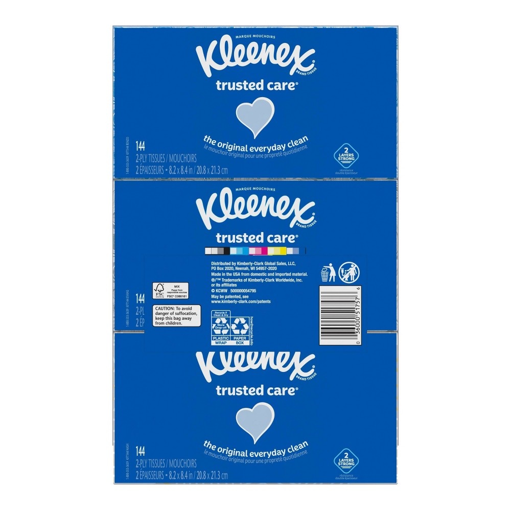 slide 6 of 10, Kleenex Trusted Care Facial Tissue, 6 ct, 144 ct