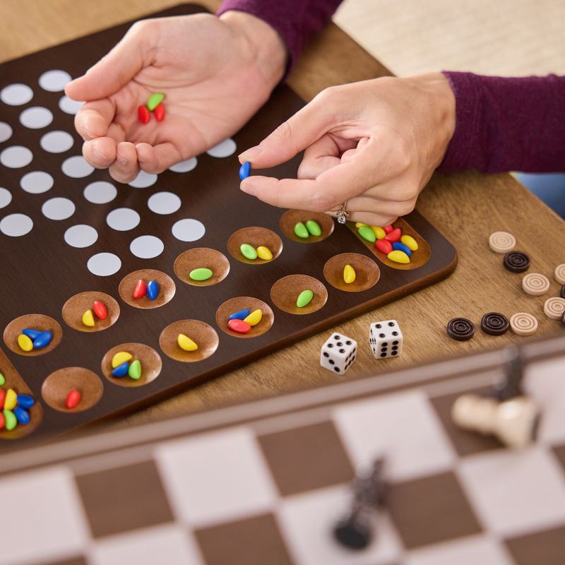 slide 3 of 11, Game Gallery 12 Classic Games in Wooden Storage House, Styles May Vary, 1 ct