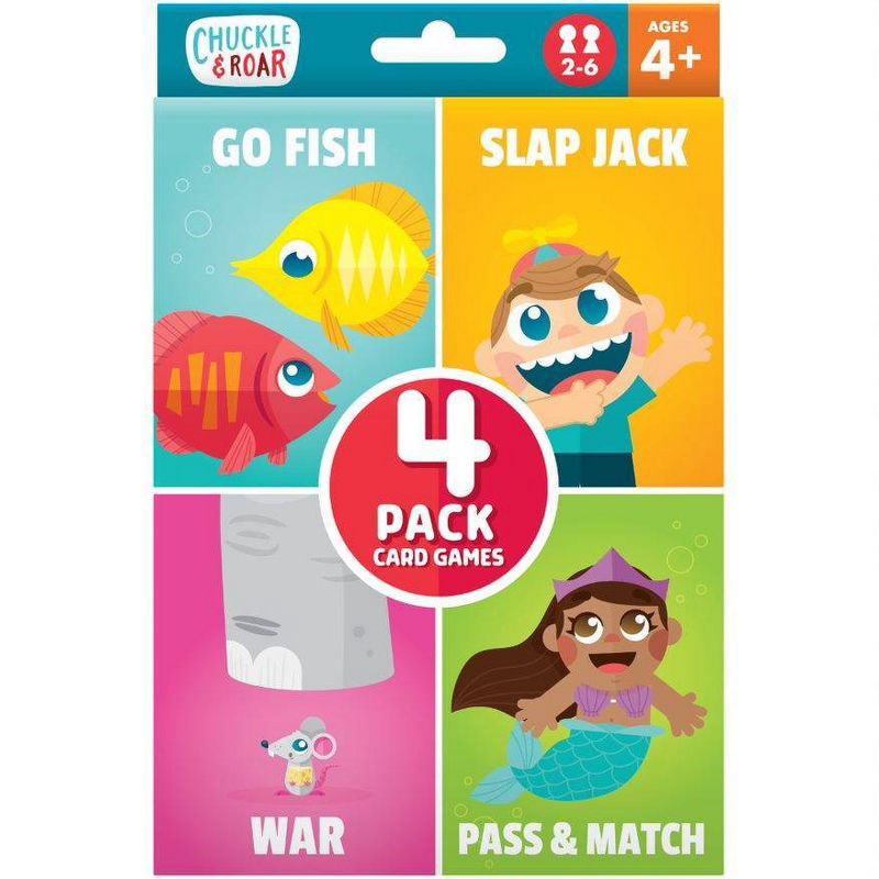 slide 1 of 7, Chuckle & Roar Go Fish, Slap Jack, War and Pass & Match Classic Card Games, 1 ct