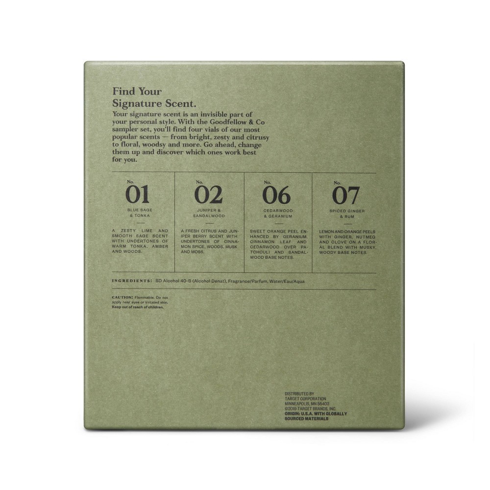 slide 4 of 4, Men's Cologne Sampler Gift Set - Trial Size - 2 fl oz/4ct - Goodfellow & Co, 2 fl oz, 4 ct