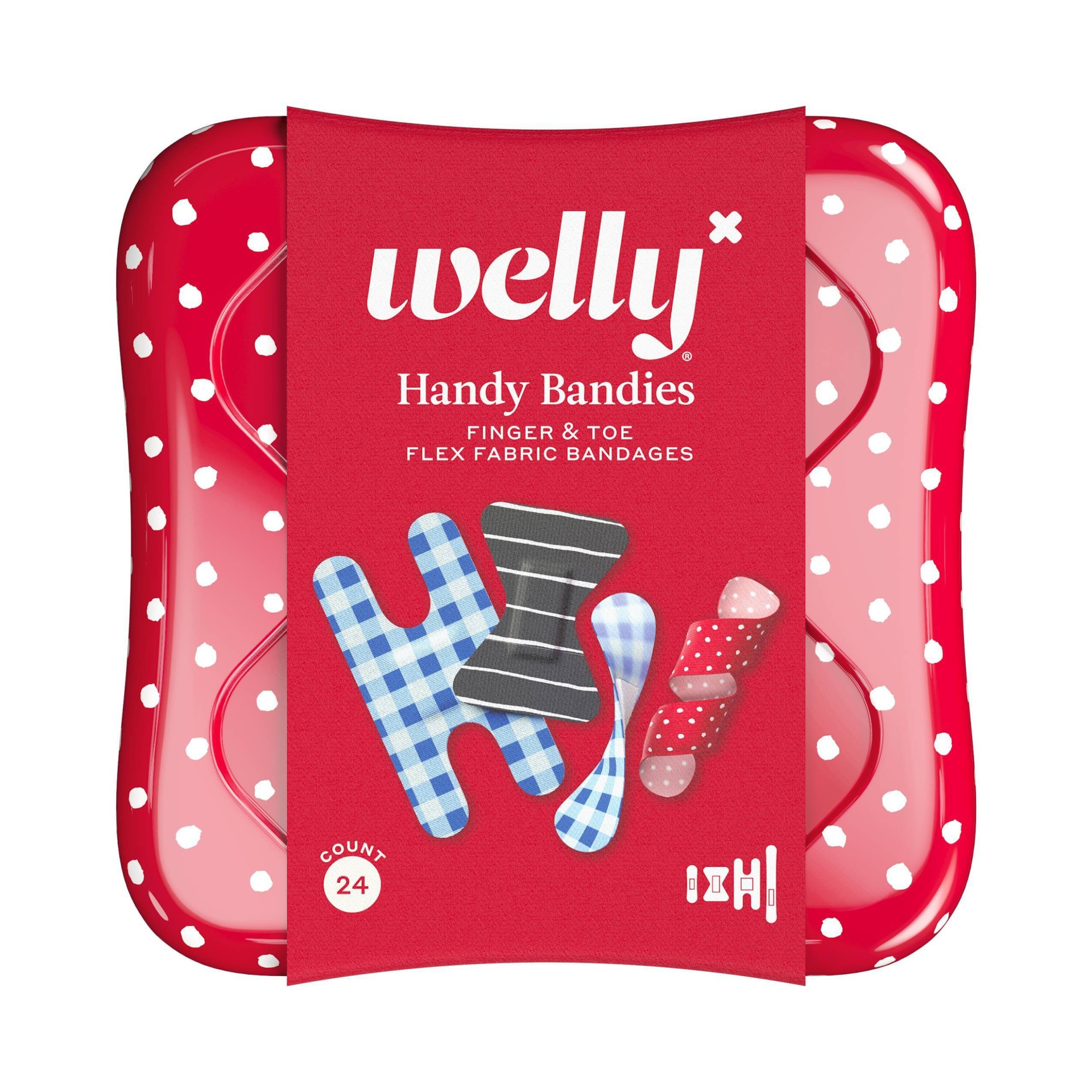 slide 1 of 10, Welly Handy Bandies Finger & Toe Flex Fabric Assorted Bandages - 24ct, 24 ct