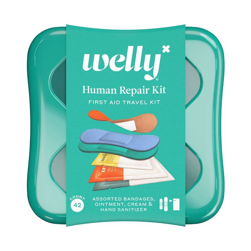 slide 1 of 1, Welly Kid's Human Repari First Aid Bandage Travel Kit - 42ct, 42 ct
