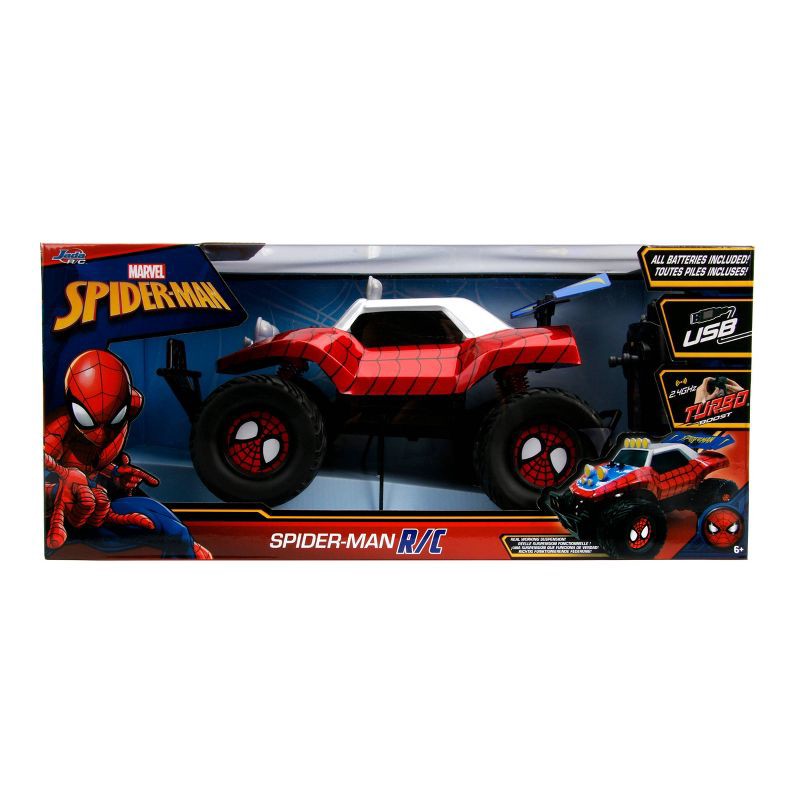 slide 2 of 5, Hollywood Rides Jada Toys Marvel Spider-Man Buggy Remote Control Vehicle 1:14 Scale - Glossy Red, 1 ct